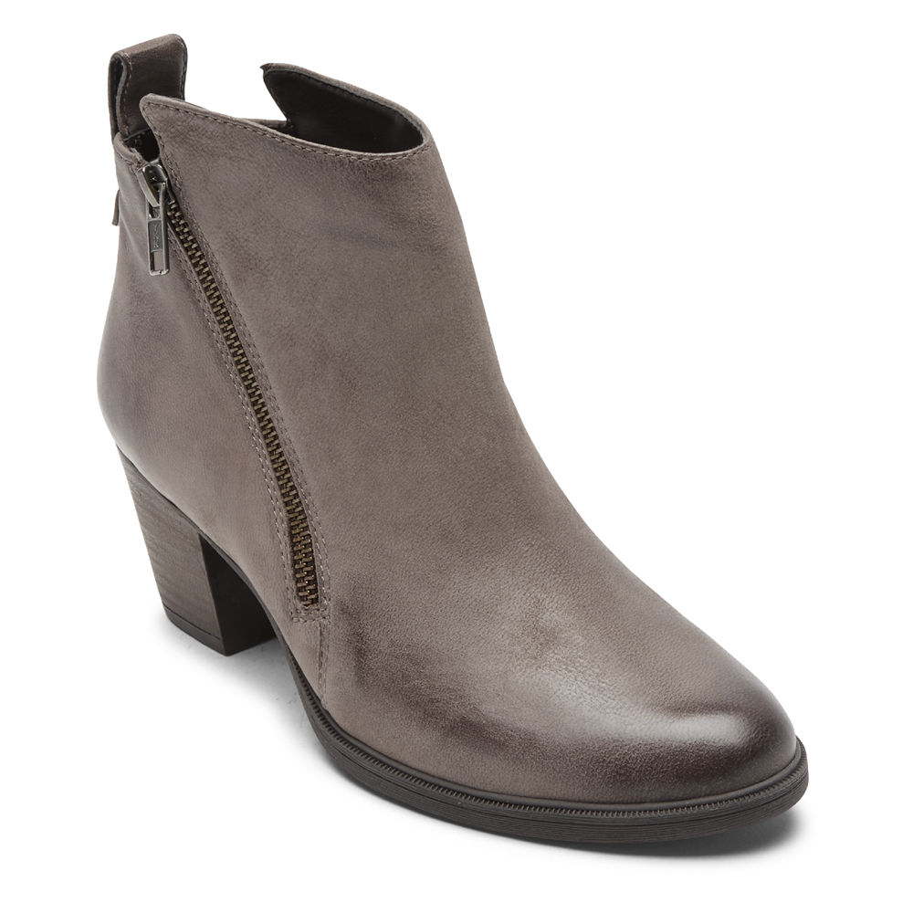 Rockport Boots For Womens Grey - Maddie Ankle Zip - ZS1653784